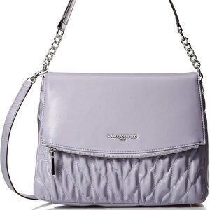 Karl Lagerfeld Paris Kristina Fara Lavender Rouched Shoulder Bag NWOT
